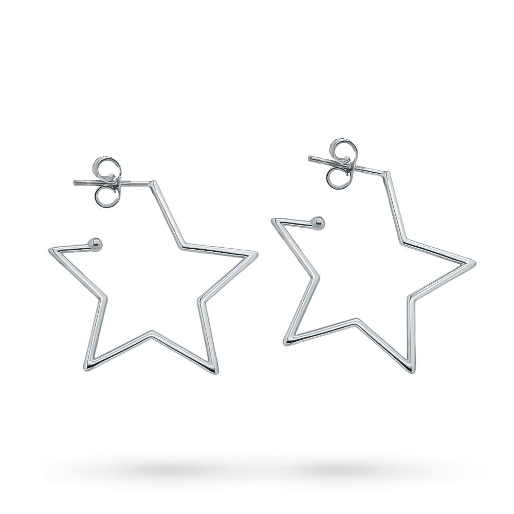 Orecchini a forma di stella in oro bianco 18kt