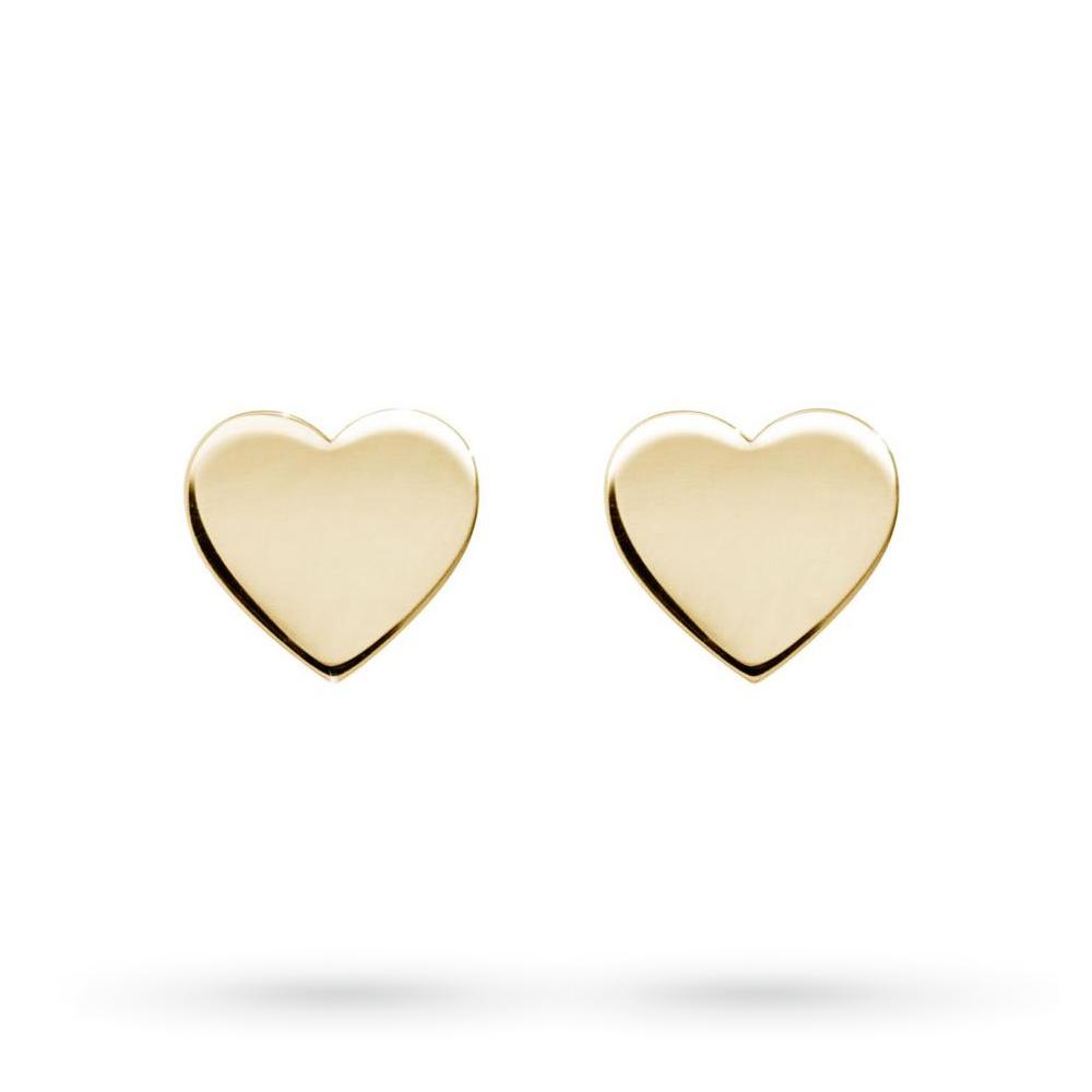Heart stud earrings in 18kt yellow gold - LUSSO ITALIANO