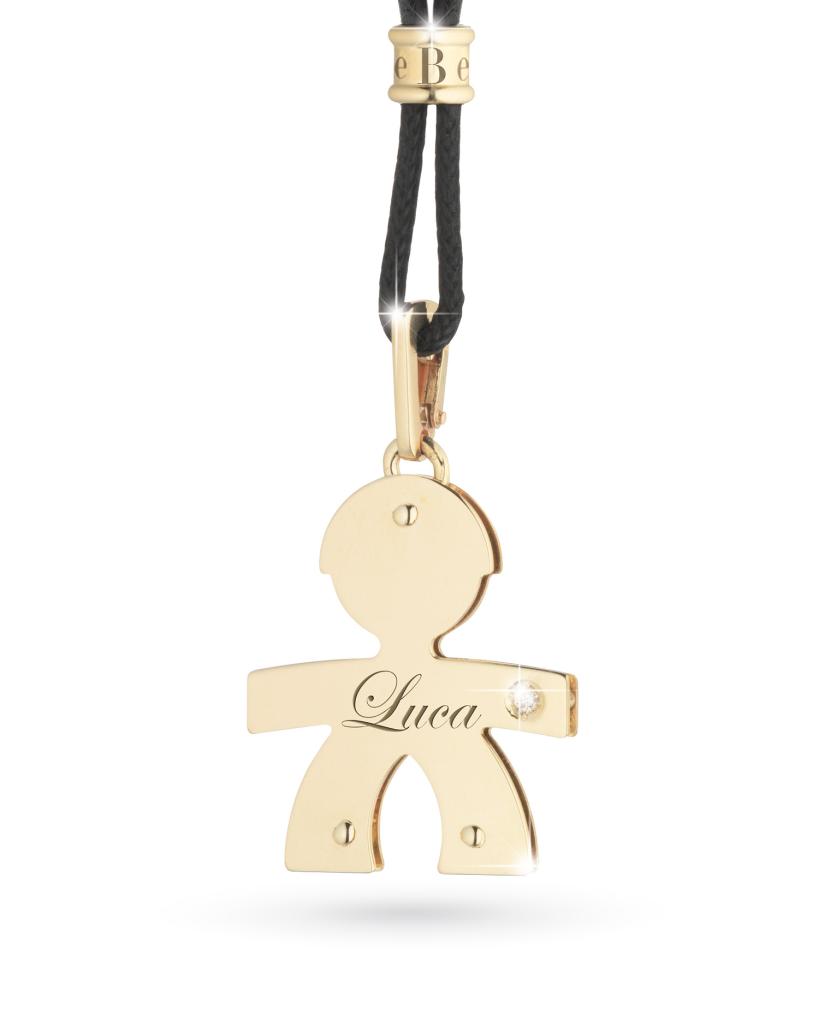 Ciondolo leBebe LBB013 bimbo grande oro giallo 9kt diamantino - LE BEBE