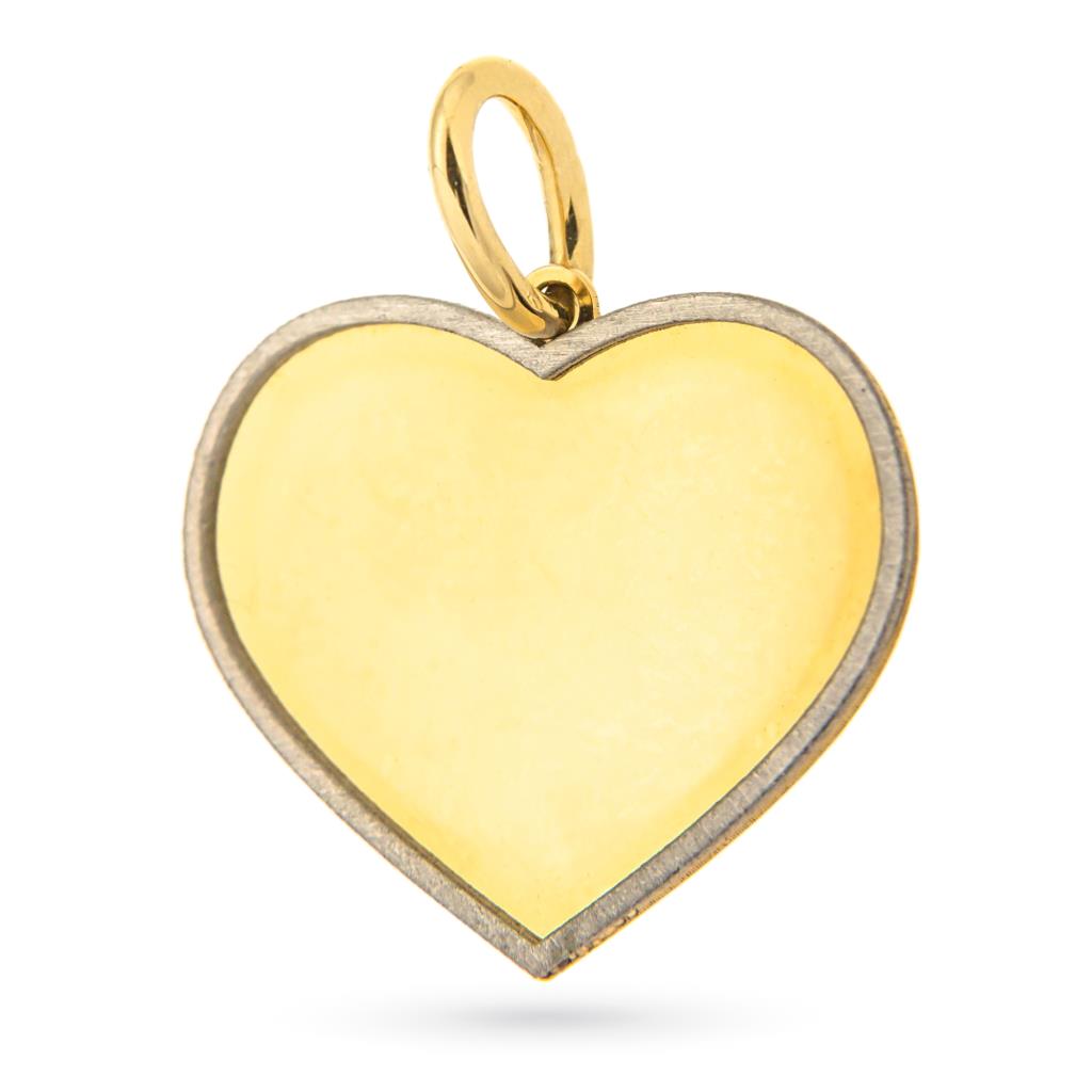 Ciondolo in oro giallo con lastra lucida a forma di cuore - LUSSO ITALIANO