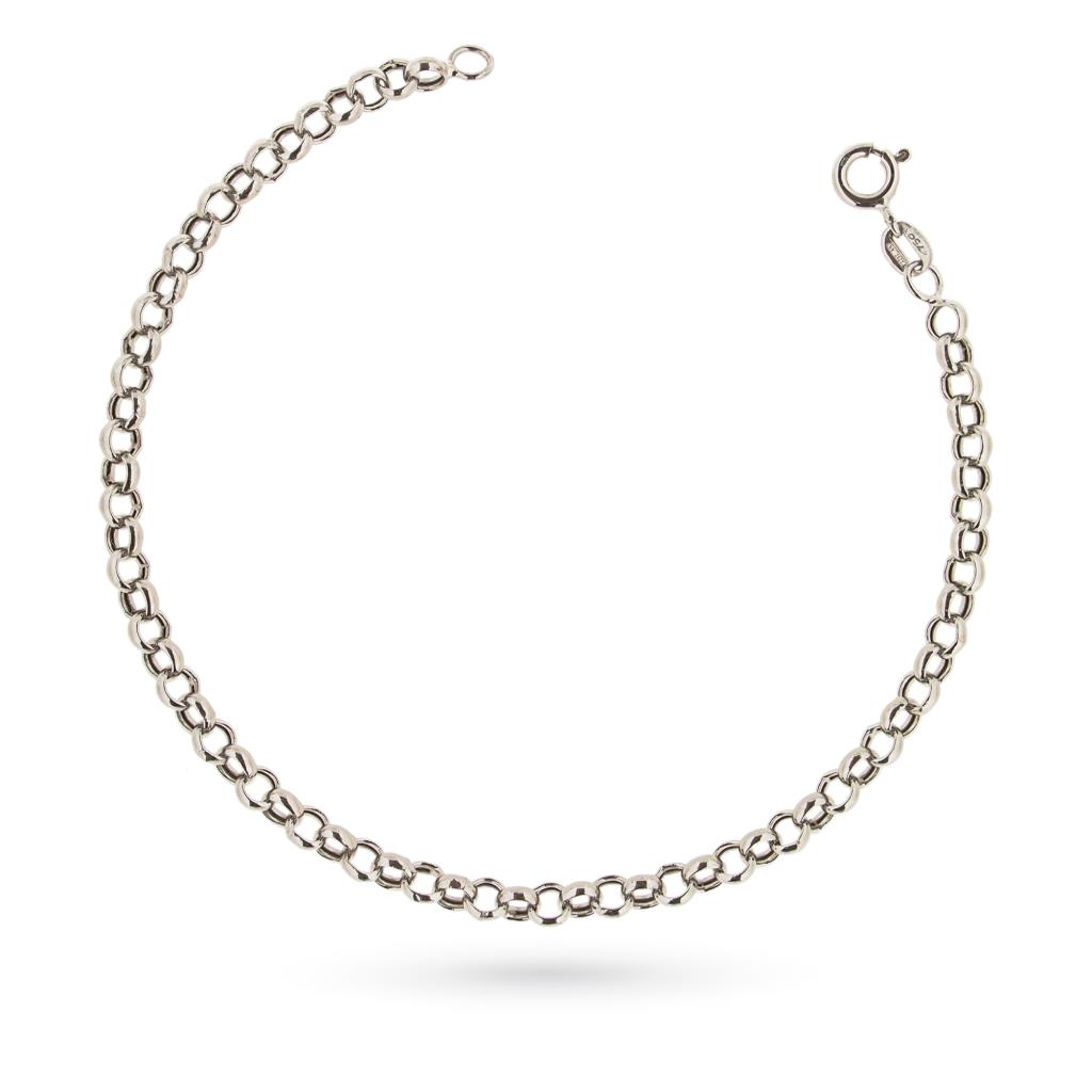 18kt white gold rolo chain bracelet with polished surface - CICALA