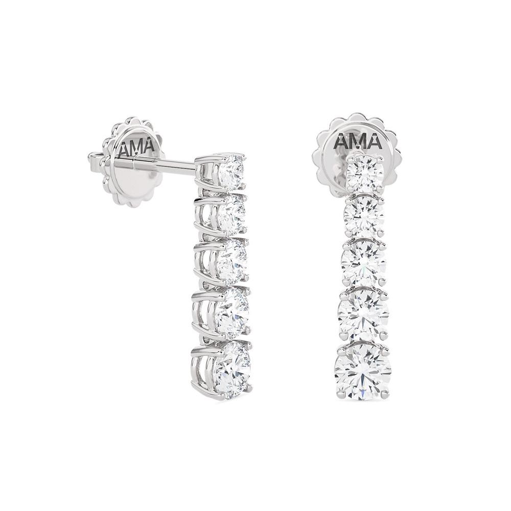  Orecchini pendenti rigidi oro bianco diamanti 1,14 Carati Lab-Grown - AMA