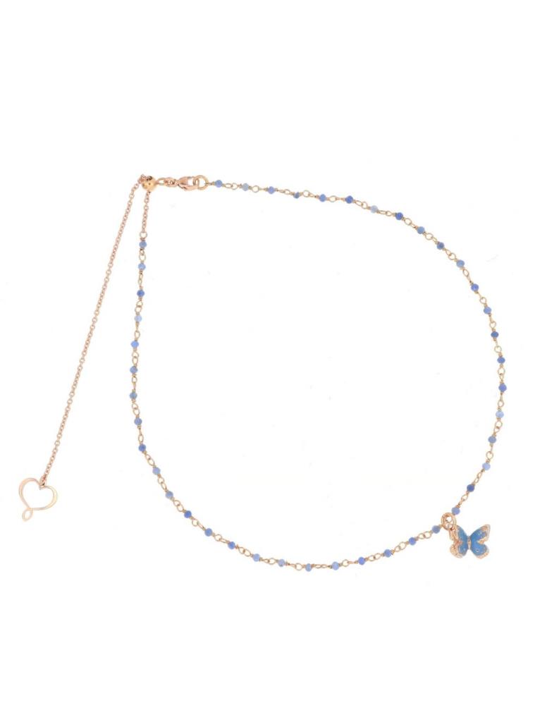 Blue butterfly rosary choker Maman et Sophie RCFARCA5 - MAMAN ET SOPHIE