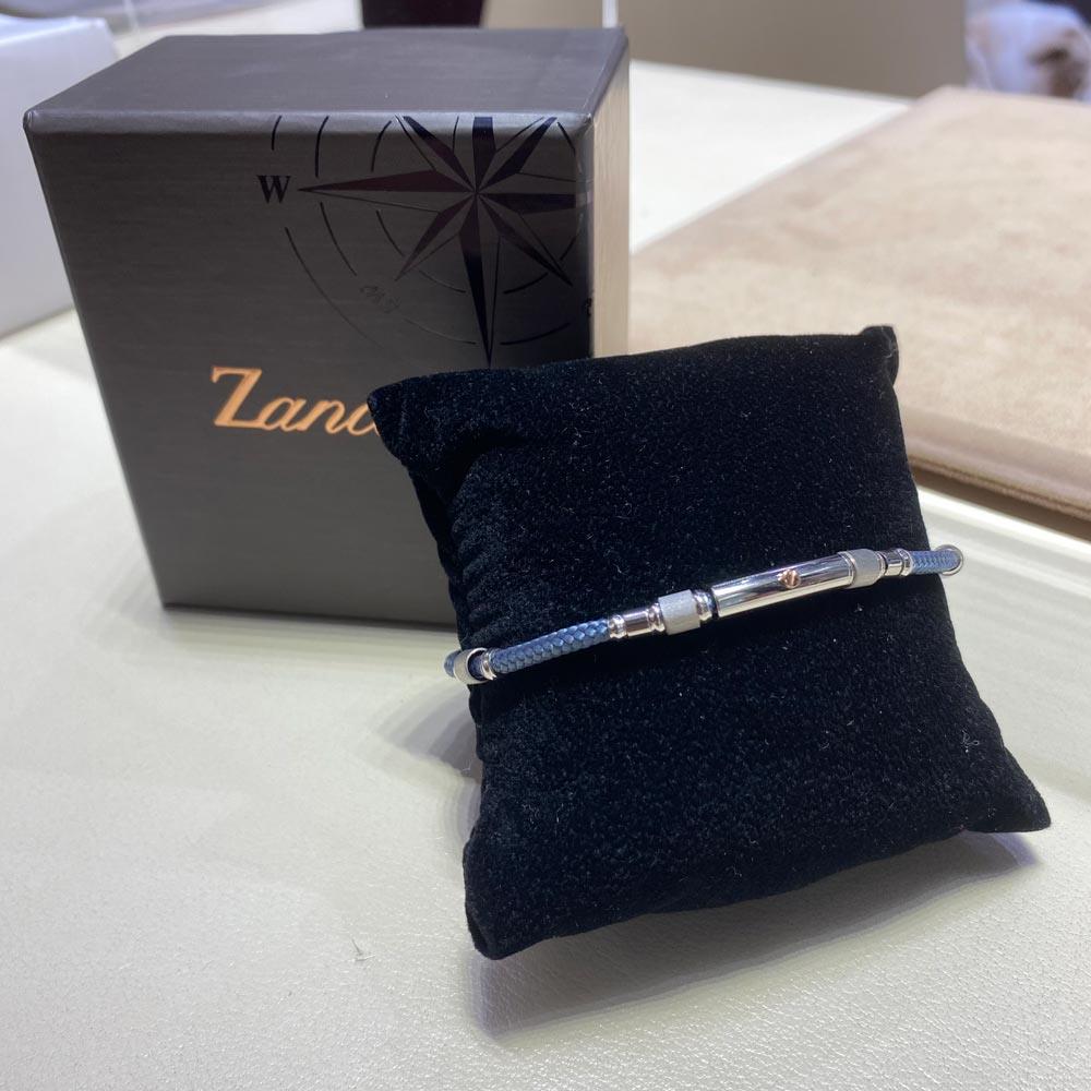  Bracciale Zancan EXB761R-AV kevlar azzurro argento  - ZANCAN