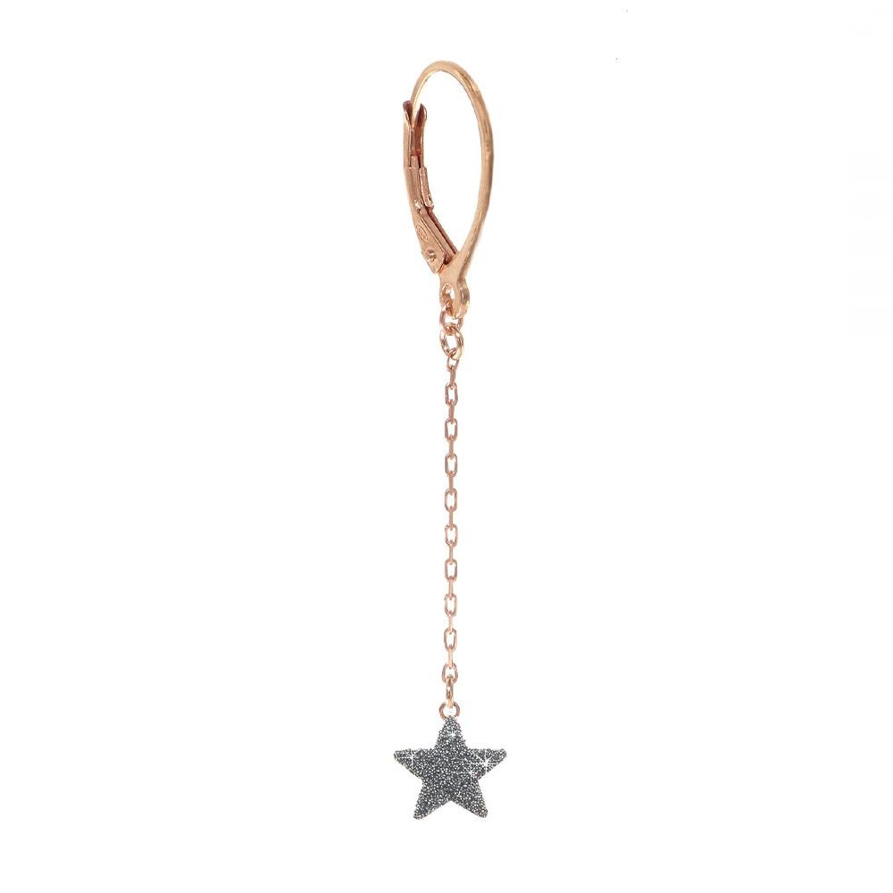 Orecchino singolo Aurum stella diamantata oro rosa 18kt - MAMAN ET SOPHIE