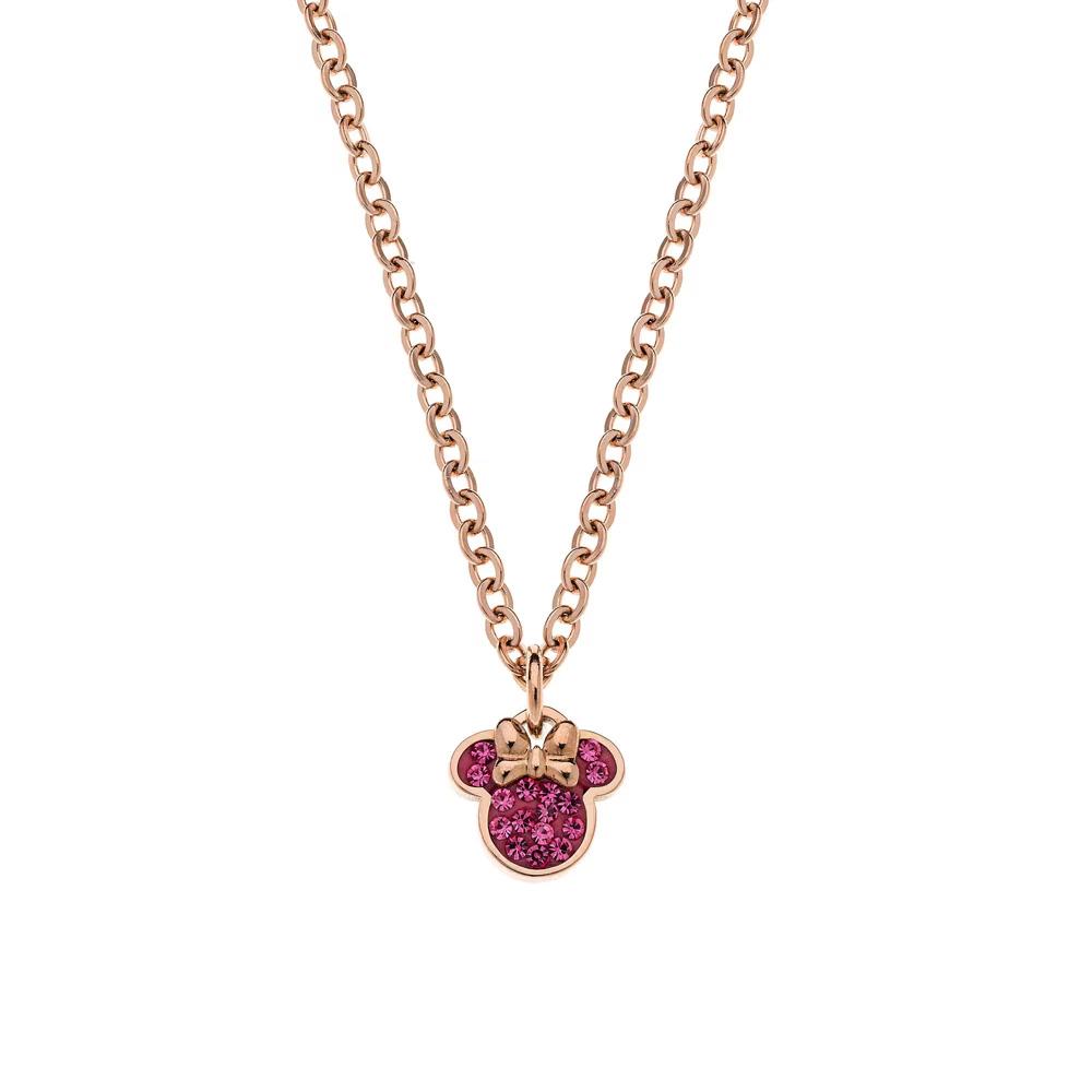 pink crystal baby minnie necklace disney - DISNEY