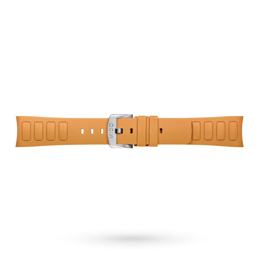 Mido orange rubber strap 22-19mm steel buckle - MIDO