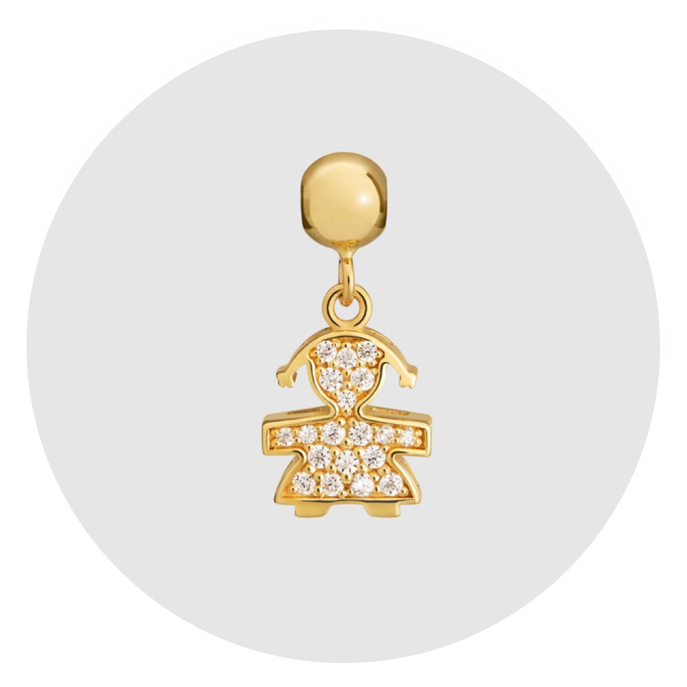  Charm leBebe LBB981 I Tesorini Pop Bimba con diamanti - LE BEBE