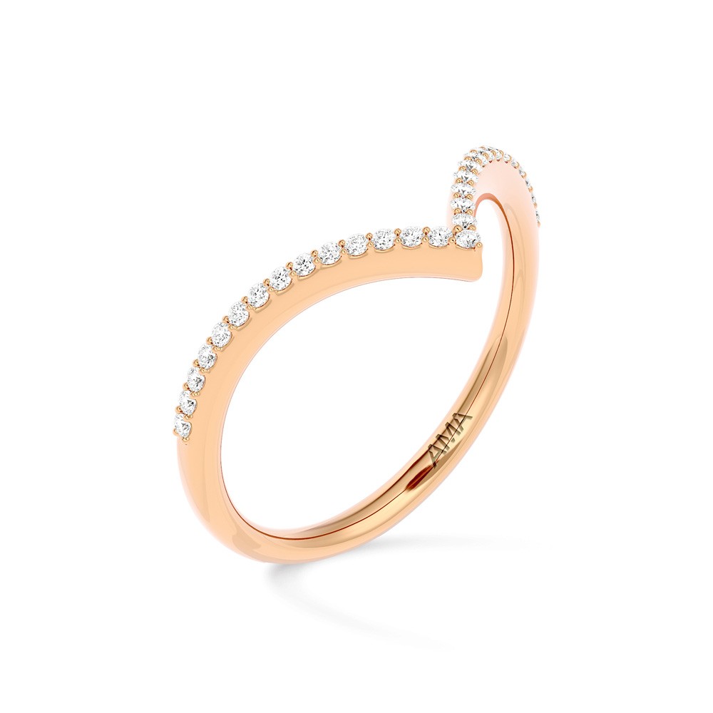  Anello oro rosa diamanti da 0,005 Carati Lab-Grown - misura 14 - AMA