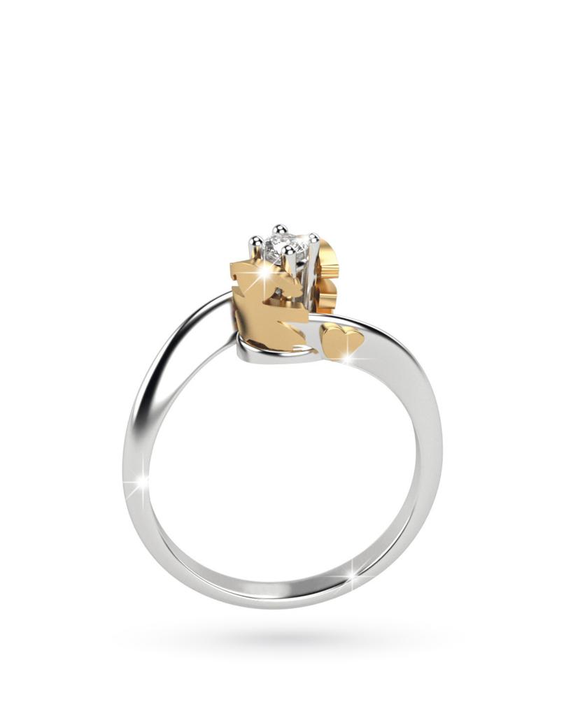 Anello solitario leBebe LBB222 oro bianco bimba rosa diamante 0,10ct - LE BEBE