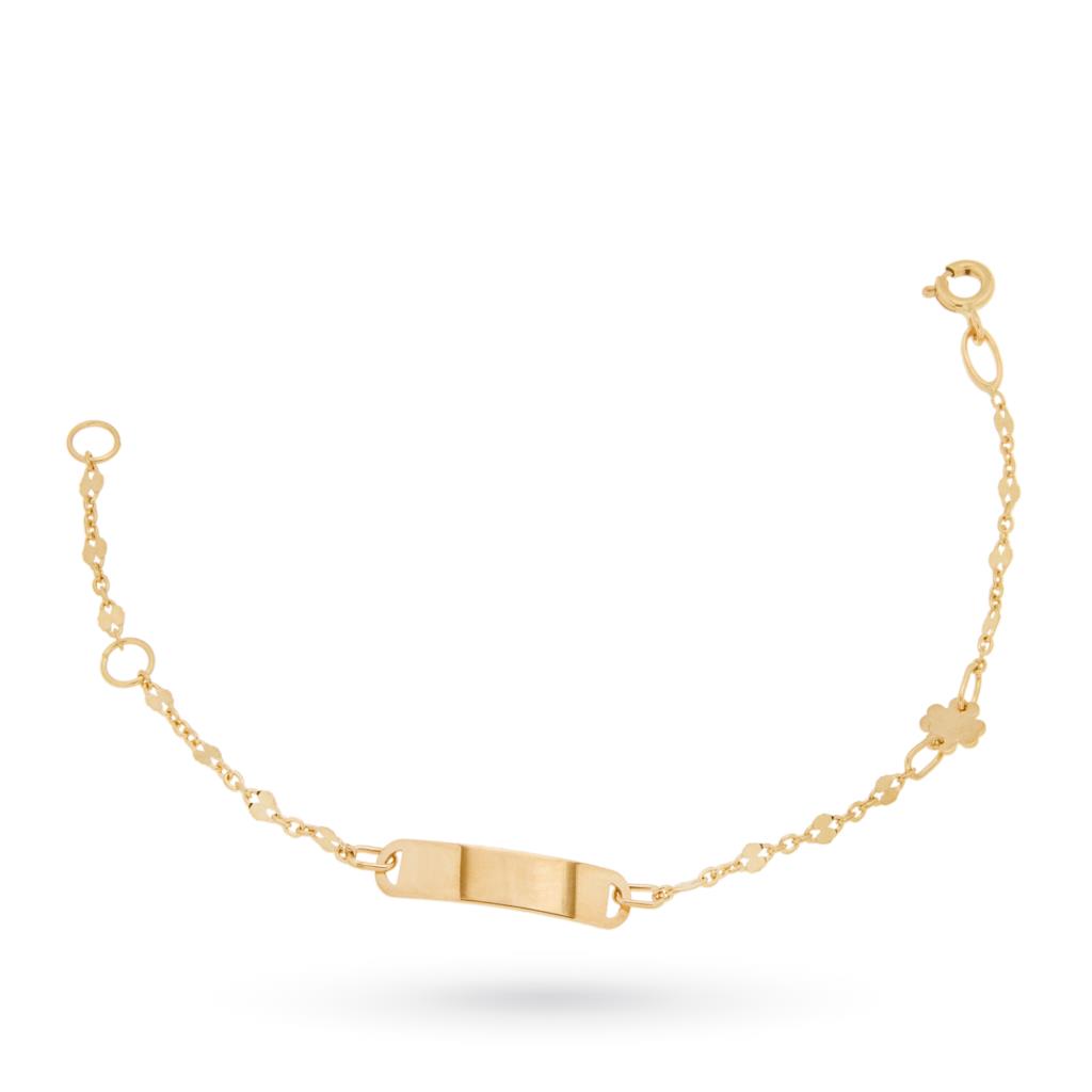 18kt yellow gold bracelet with plate and quatrefoil - LUSSO ITALIANO