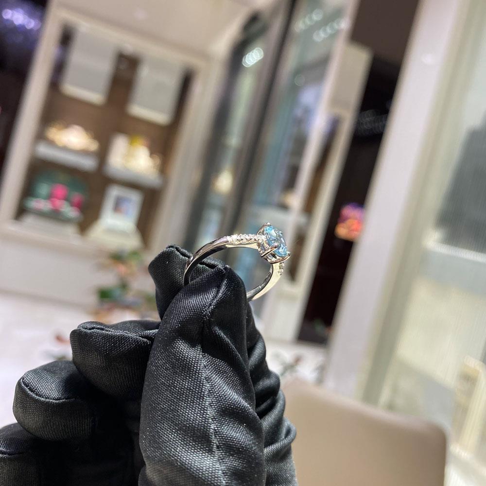  Oval aquamarine ring 1.09ct diamonds 0.05ct Mirco Visconti - MIRCO VISCONTI