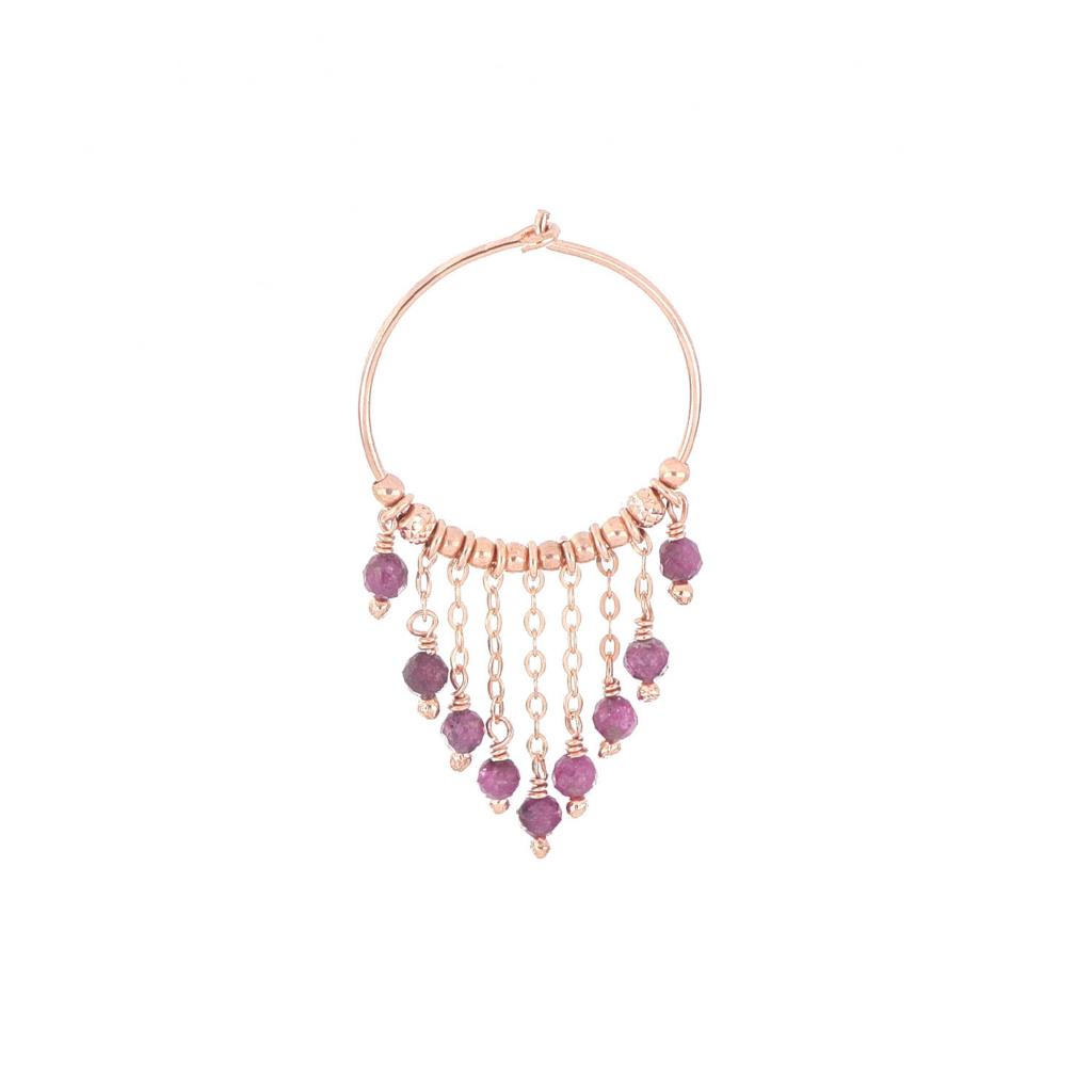 Orecchino cerchio argento tormaline Maman et Sophie ORSSA2RUCT - MAMAN ET SOPHIE