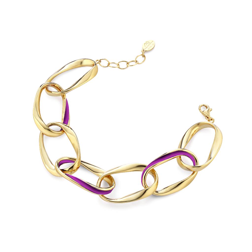 Marcello Pane bracelet with oval elements in enamelled gilt silver - MARCELLO PANE