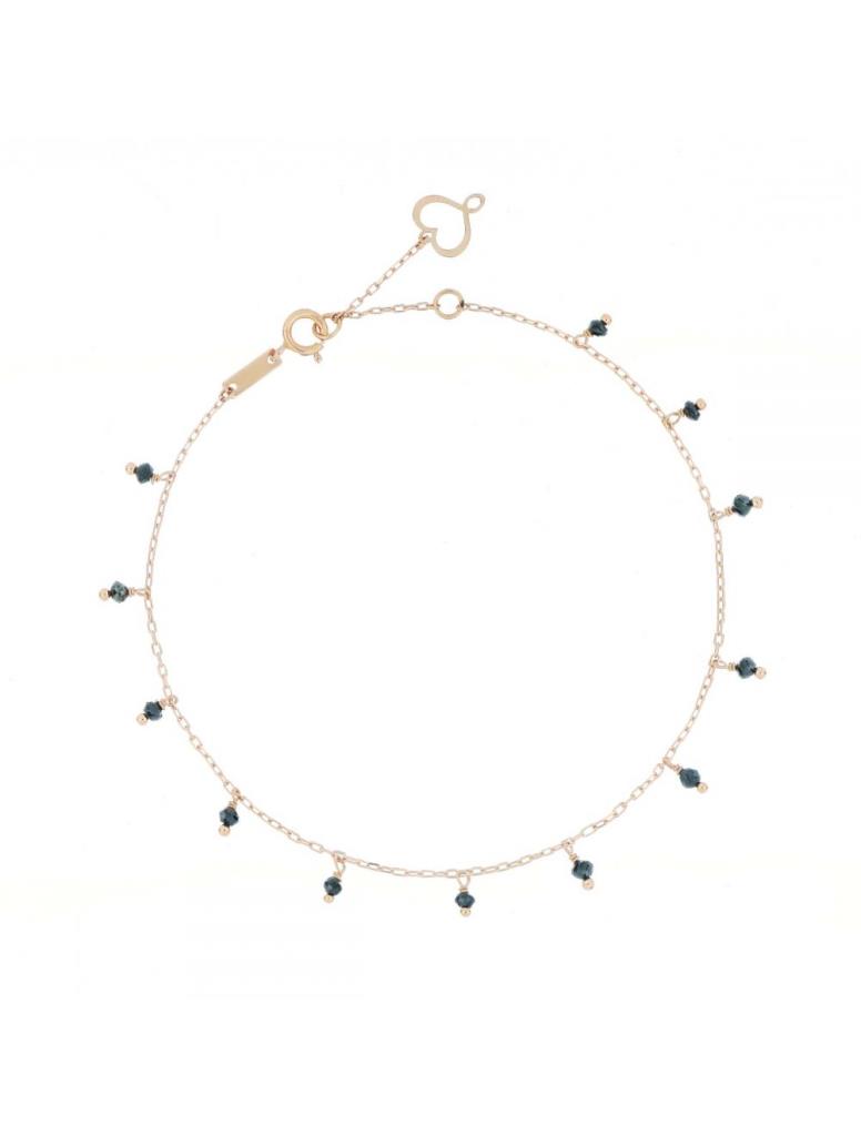 Bracciale Aurum oro rosa 18kt diamanti neri pendenti - MAMAN ET SOPHIE