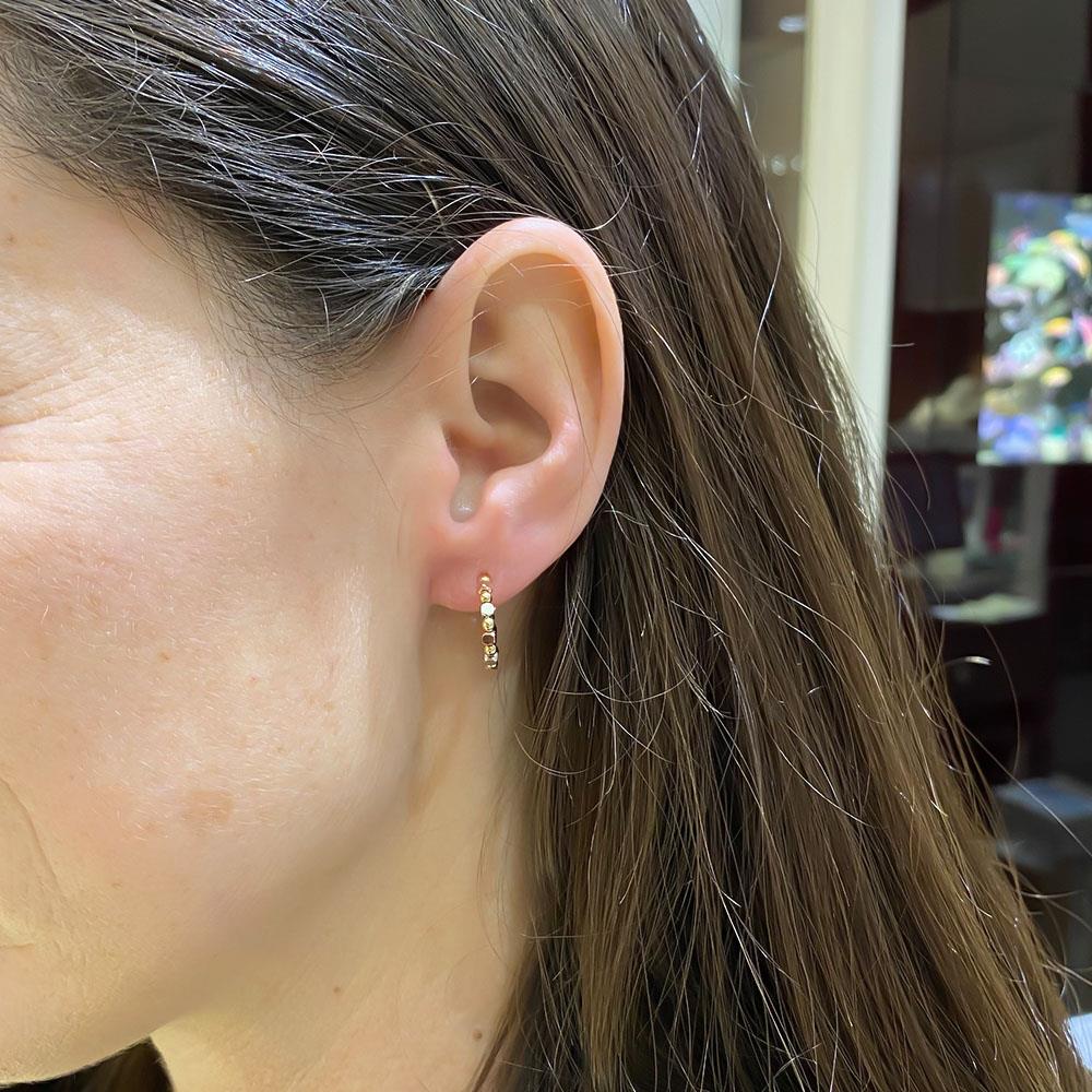  Orecchini cerchio oro bianco giallo rosa Ø14,5 mm - LUSSO ITALIANO