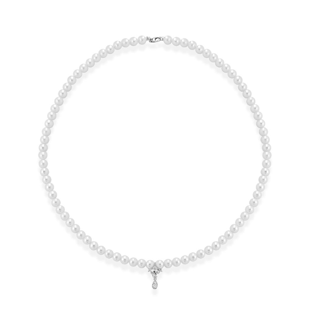Collana di perle Edison Ø 4,5-5 mm con elemento di diamanti - COSCIA