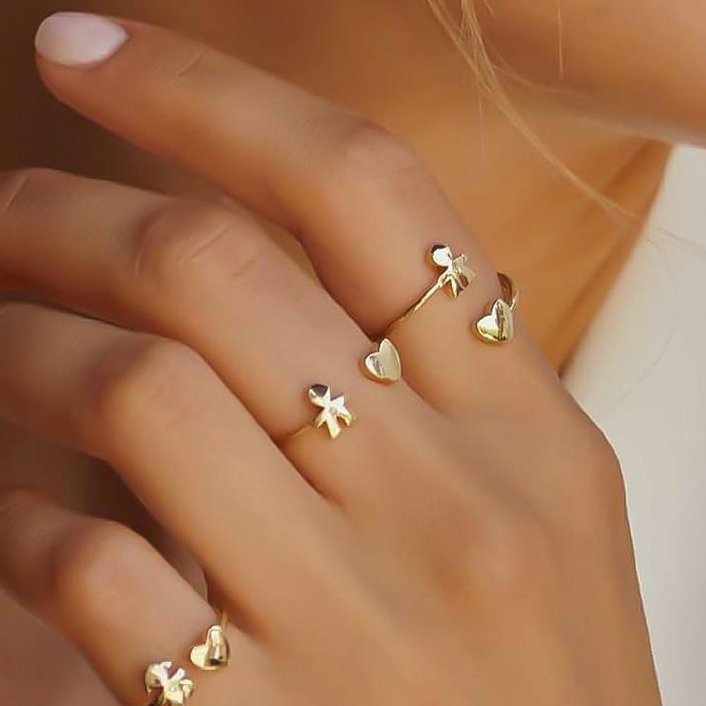  Anello leBebe LBB700 Cuff bimbo oro 9kt diamante misura 16 - LE BEBE