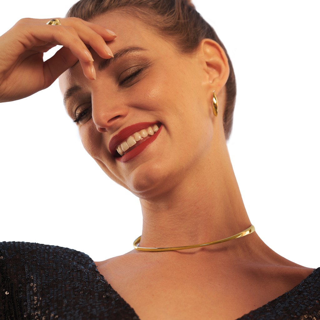 Collana Unoaerre 6317 rigida in argento dorato - UNOAERRE