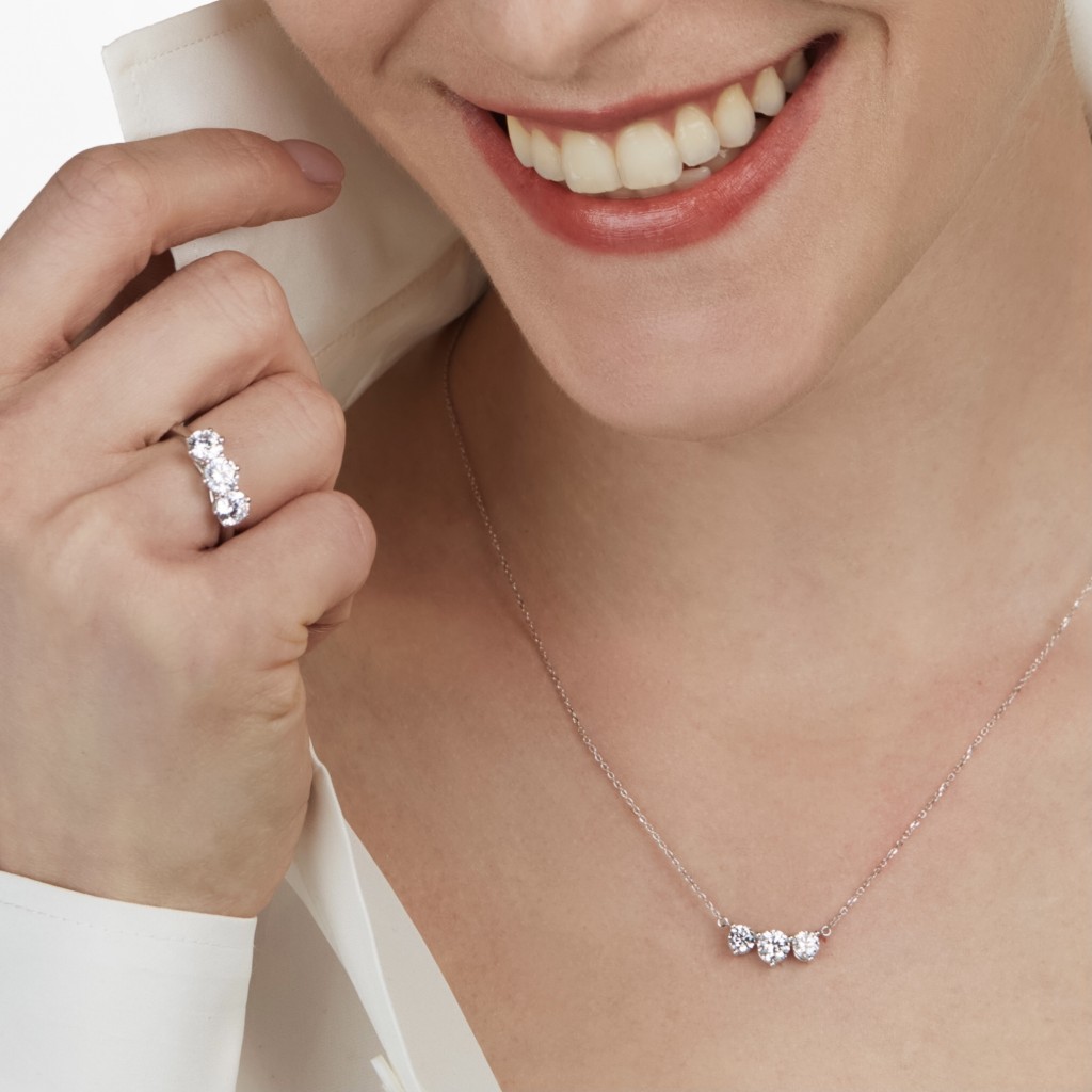  Trilogy oro bianco con diamanti ~2,10 Carati Lab-Grown - AMA