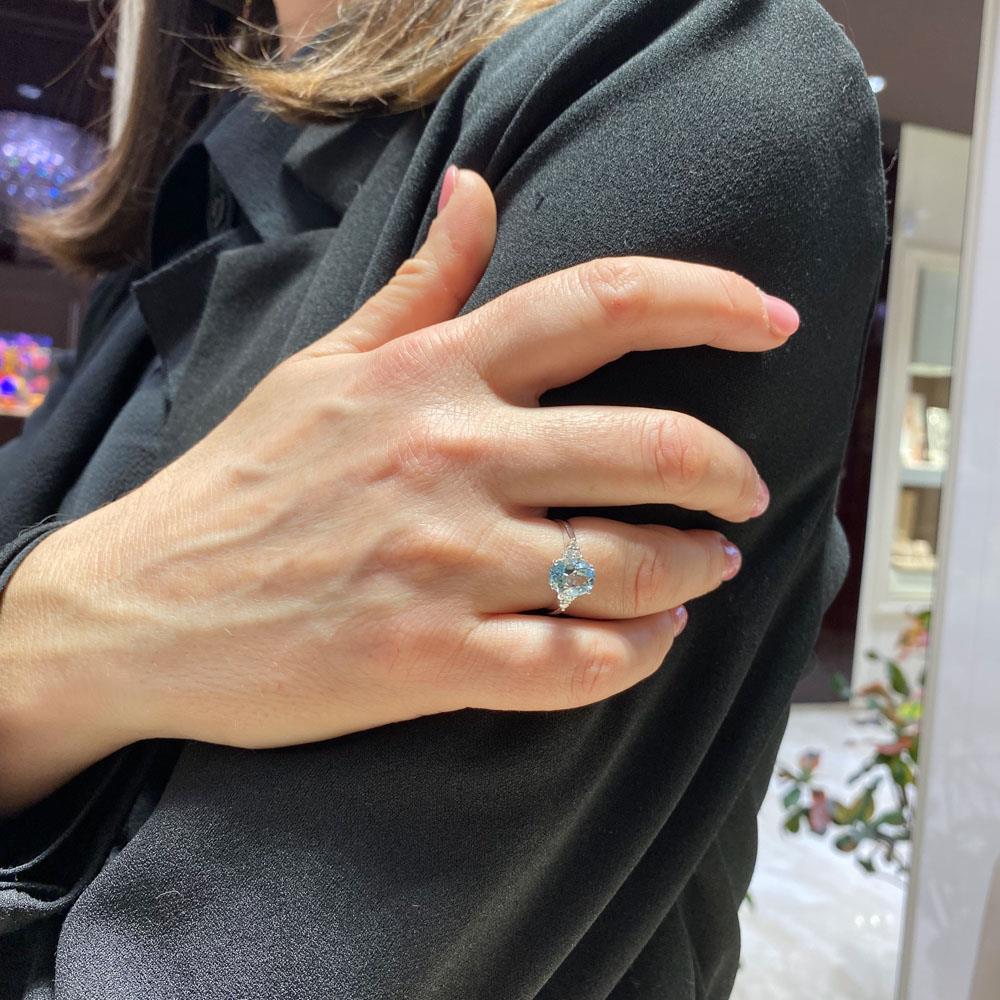  Anello acquamarina ovale 1,73ct diamanti 0,10ct Mirco Visconti - MIRCO VISCONTI