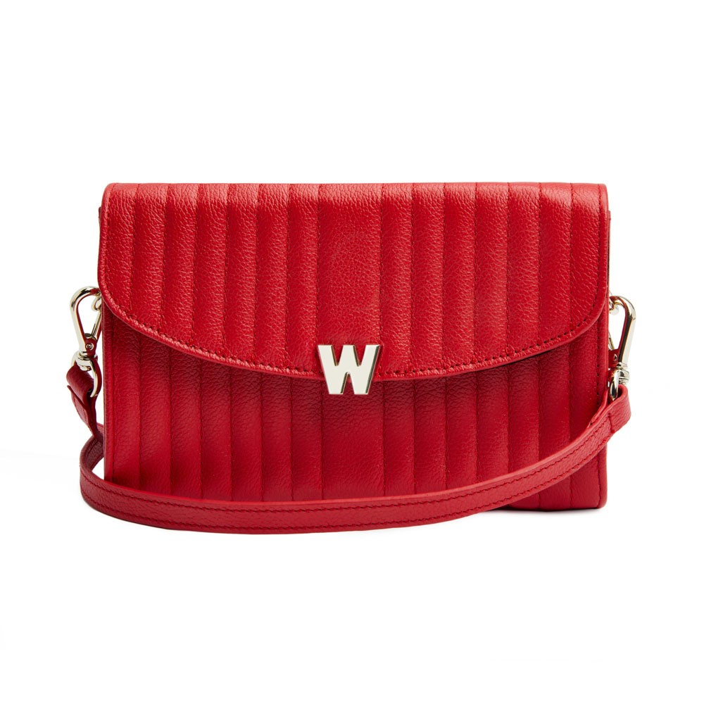  Wolf Crossbody Bag with Wristlet & Lanyard - Red - WOLF