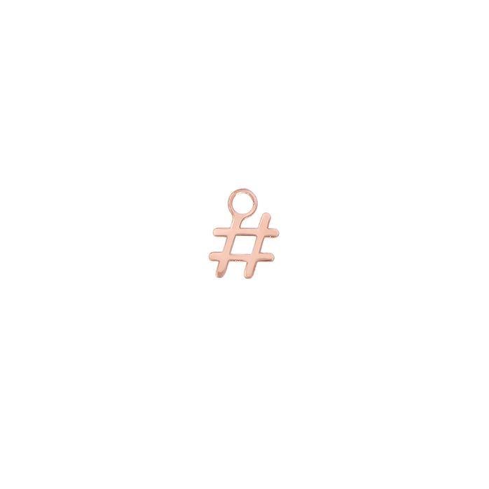 18kt rose gold hashtag charm Luxury Piercing by Maman et Sophie - MAMAN ET SOPHIE