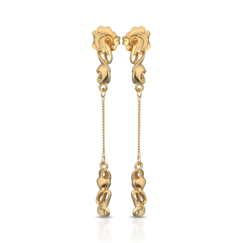 925 golden silver pendant earrings with embroidery - MARESCA OFFICINE ORAFE