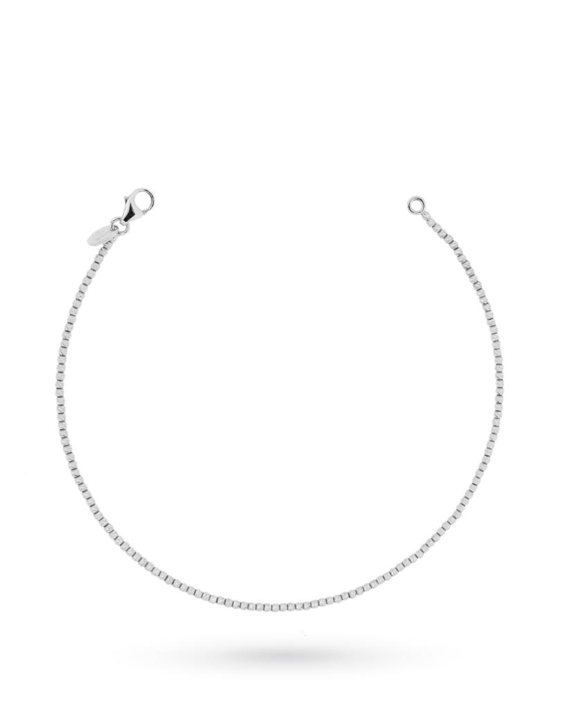 Bracciale in oro bianco con piccole sfere sfaccettate - LUSSO ITALIANO