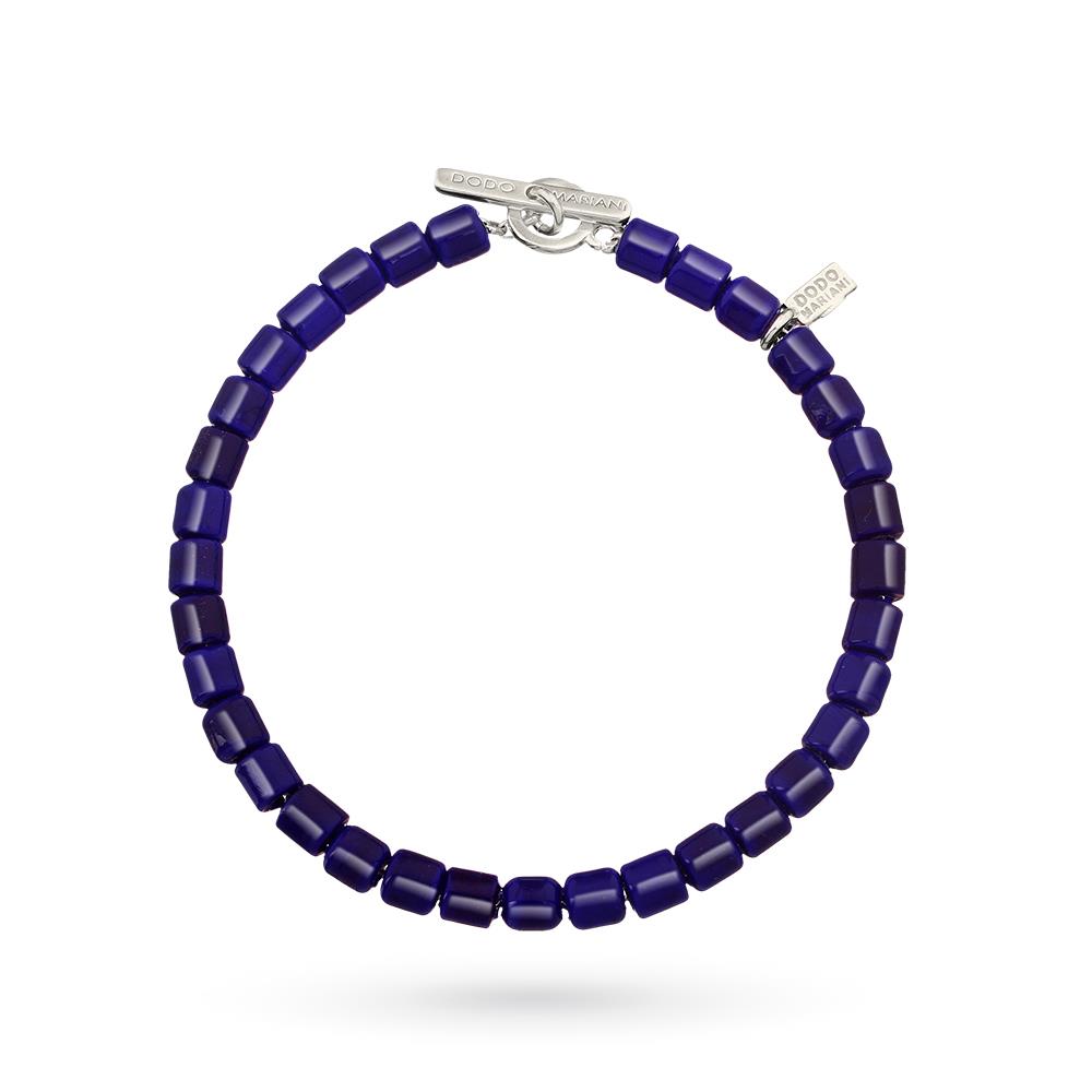 Bracciale Dodo Mariani vetro murano blu argento - DODO MARIANI