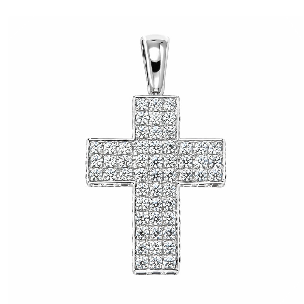 Swarovski White Gold Cross Pendant 23x19 mm - CICALA