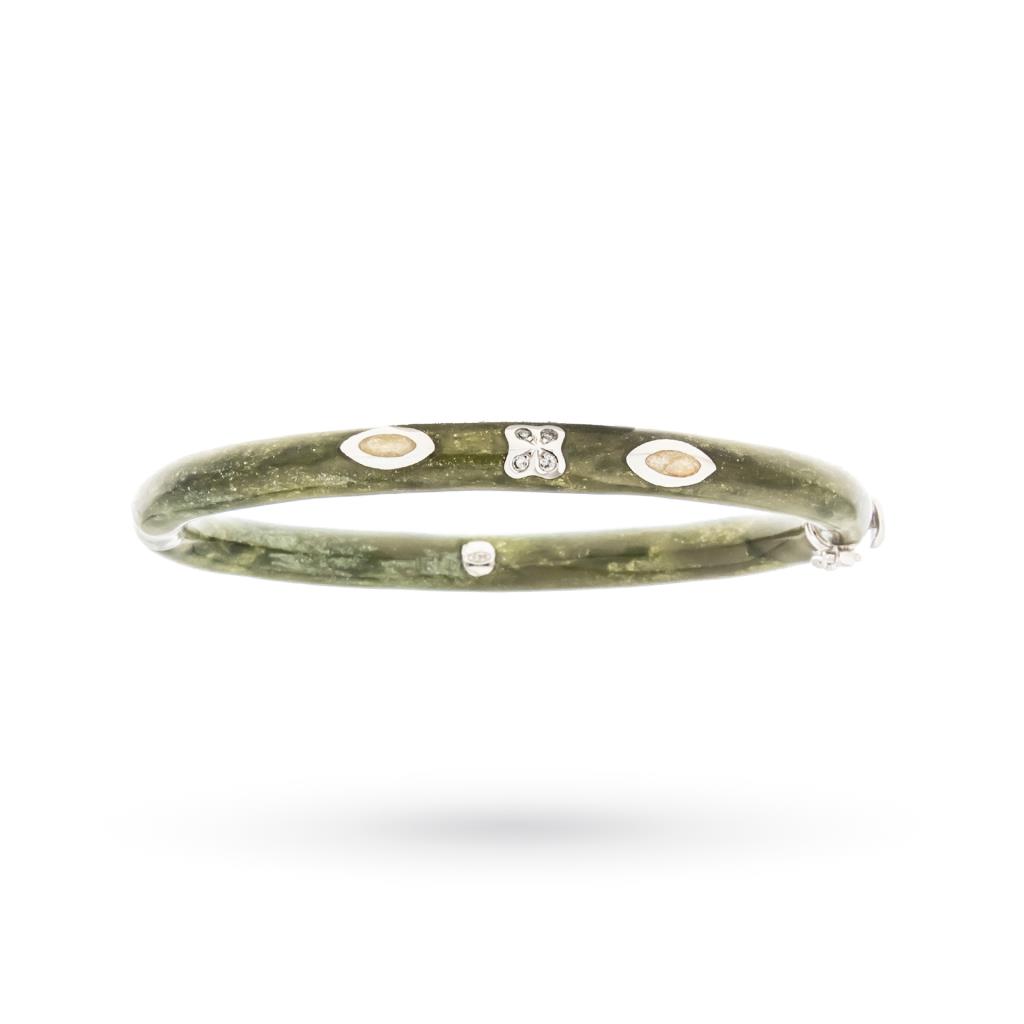 Gold and silver enamel bracelet with diamonds decoration 0.04 ct - LA NOUVELLE BAGUE