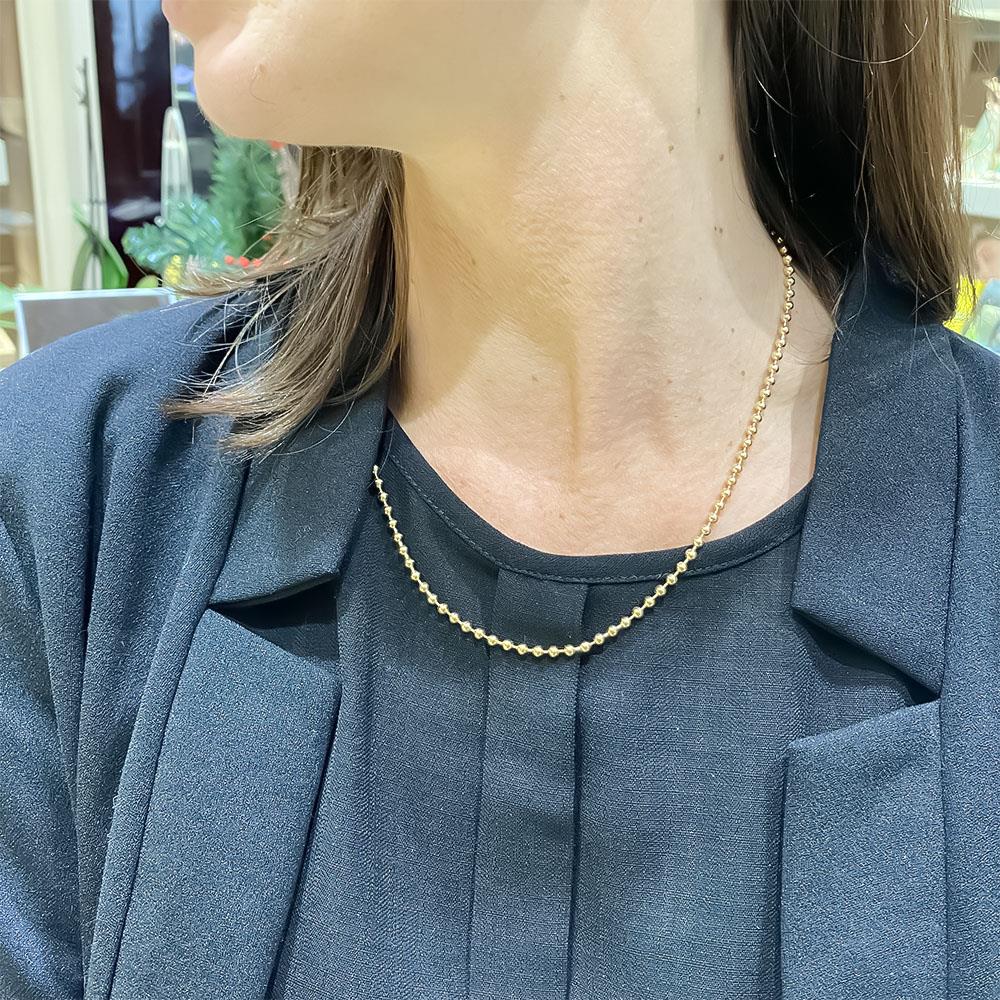  Big ball chain in 18kt yellow gold polished 45cm - LUSSO ITALIANO