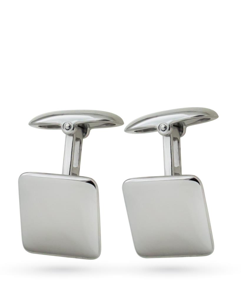 925 sterling silver squares cufflinks with polished surface - LUSSO ITALIANO