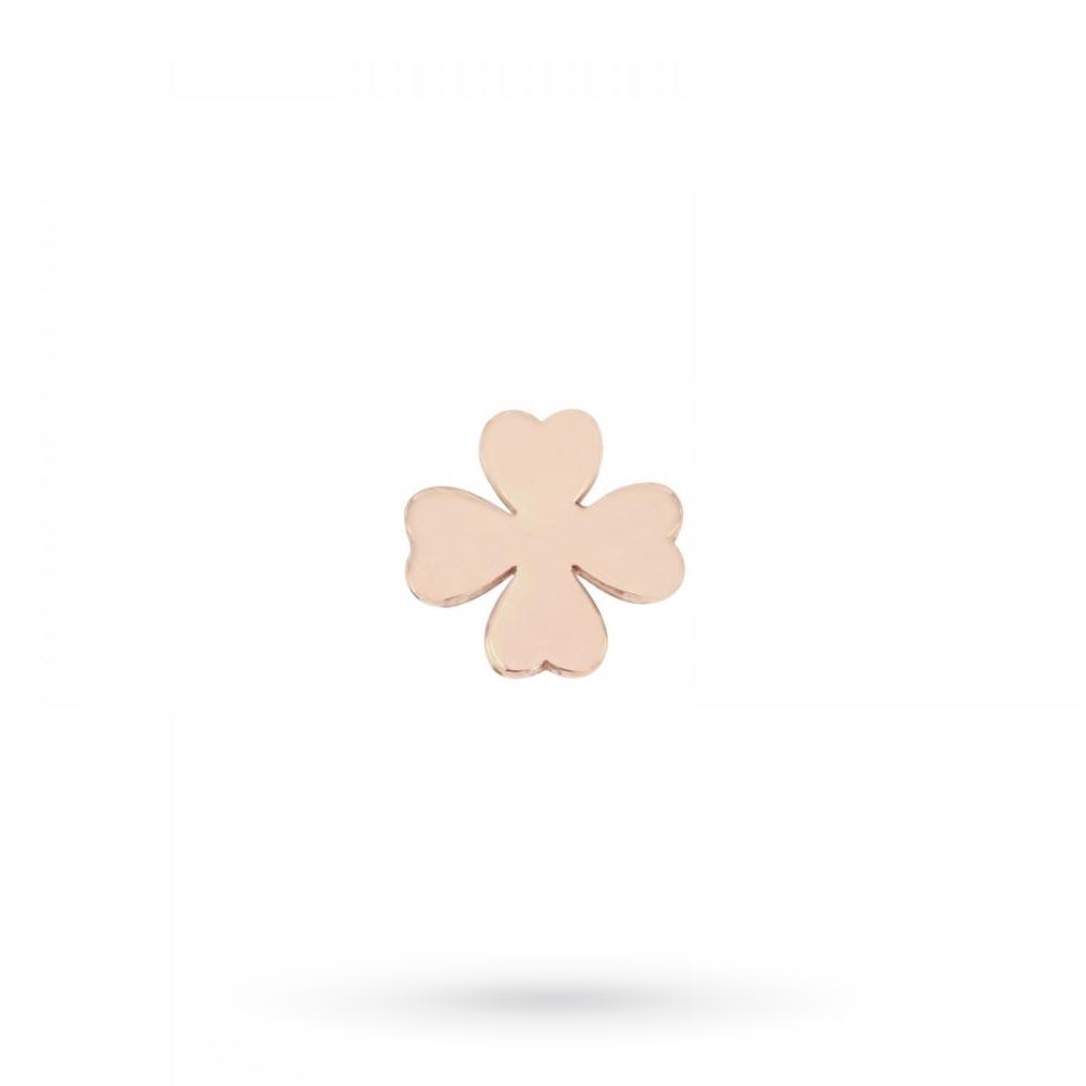 Single small four-leaf clover earring in pink silver - MAMAN ET SOPHIE