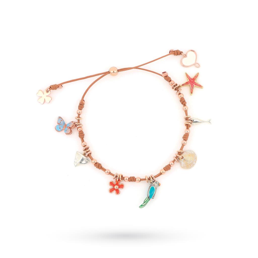 Maman et Sophie bracelet with brown knots and charms - MAMAN ET SOPHIE