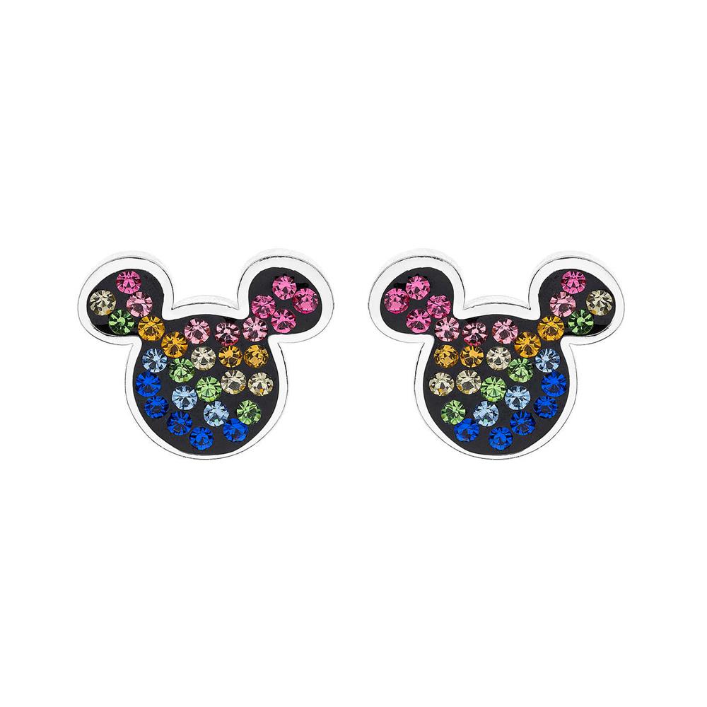 Disney Mickey Mouse Children&#039;s Earrings Silver Colored Zircons - DISNEY
