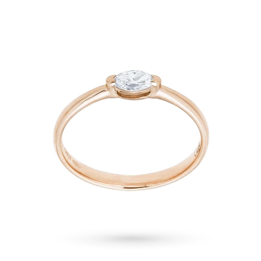 Rose gold ring with 0,21ct marquise cut diamond - CICALA