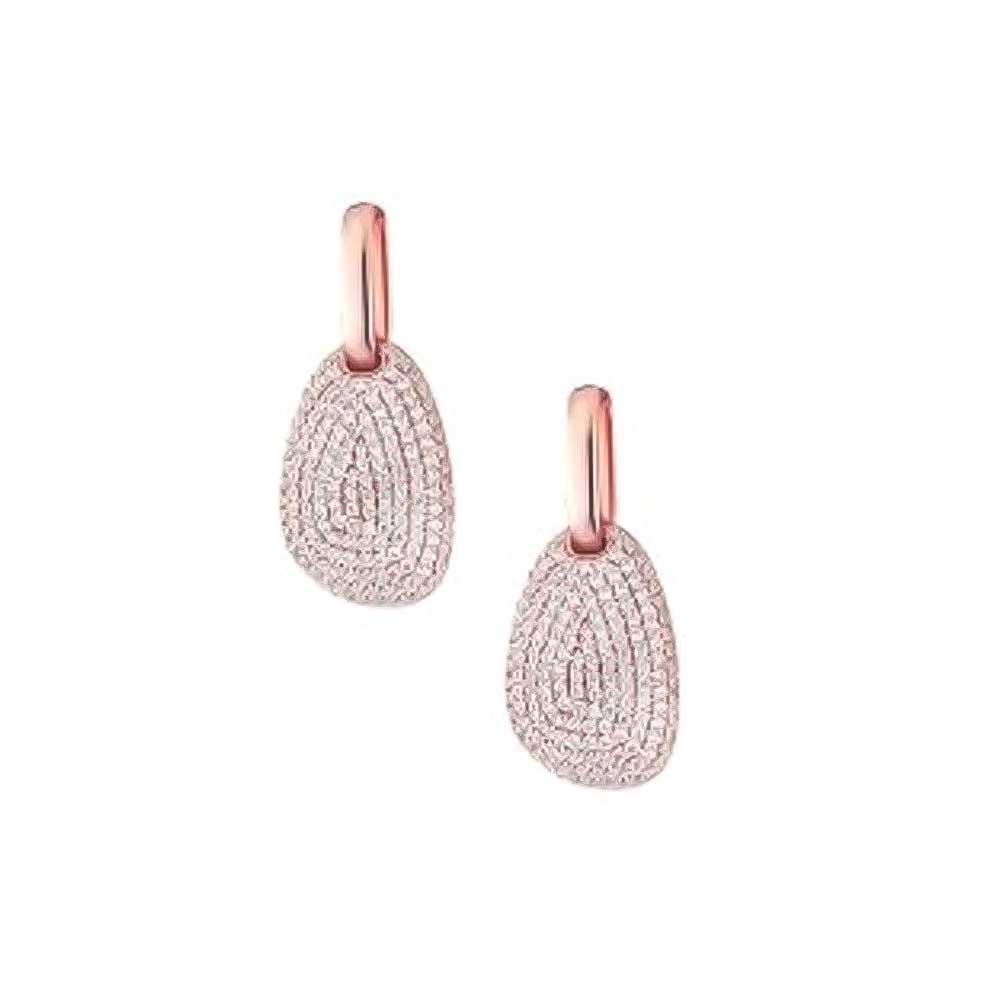 Orecchini pendenti argento rosa con pave zirconi - MARCELLO PANE