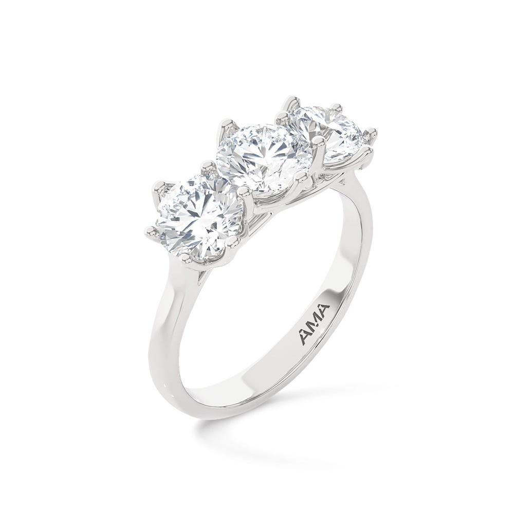  Trilogy oro bianco con diamanti ~3 Carati Lab-Grown - AMA