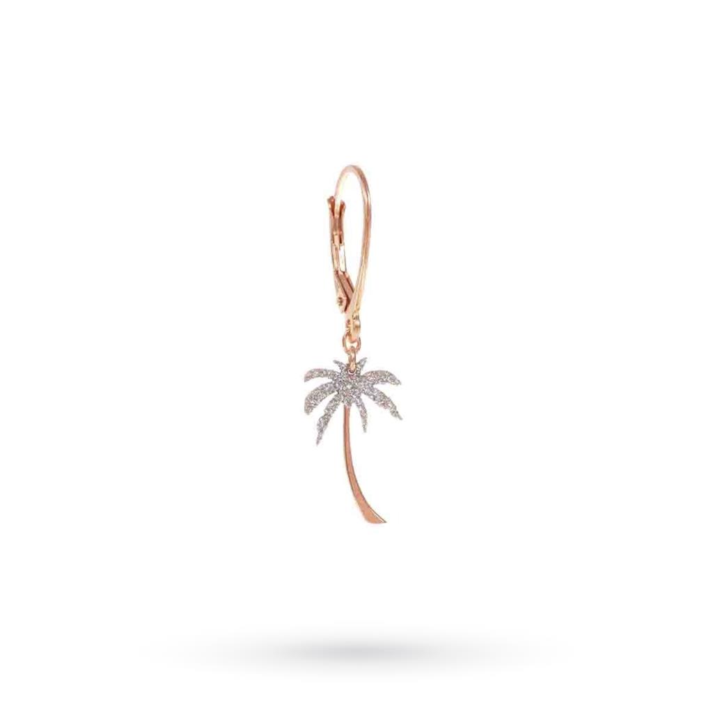 Single earring with palm tree in 925 silver rose gold plated - MAMAN ET SOPHIE