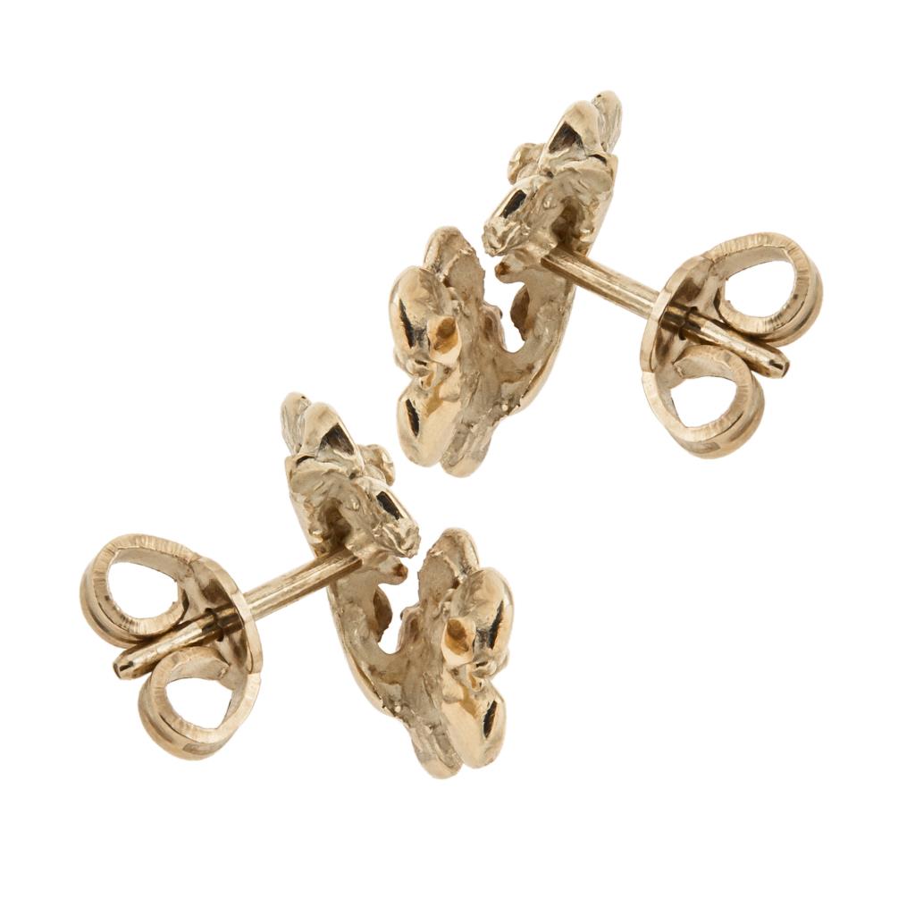 Orecchini con 2 fiorellini in oro giallo 18kt - LUSSO ITALIANO