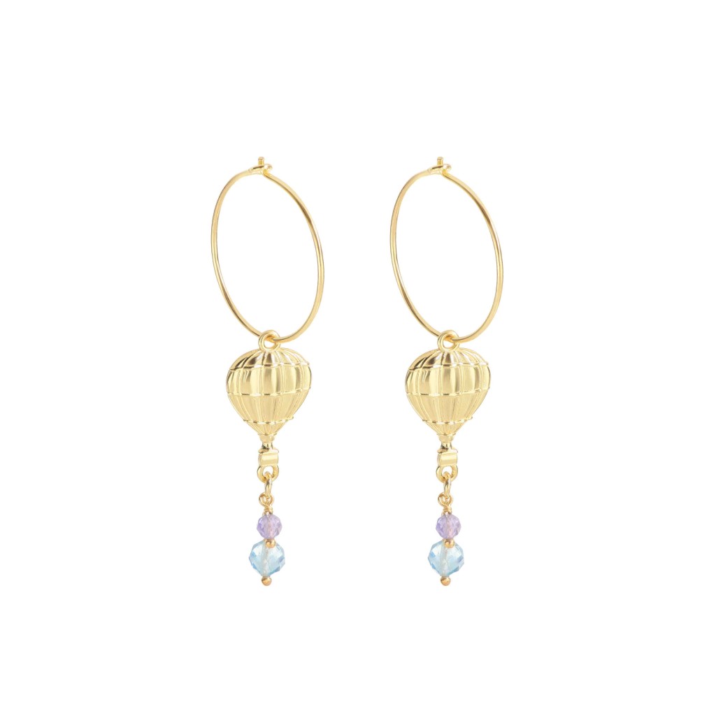 Maman et Sophie ORVIA2MO Travel Earrings in 925 Silver with Gold Plated Finish - MAMAN ET SOPHIE