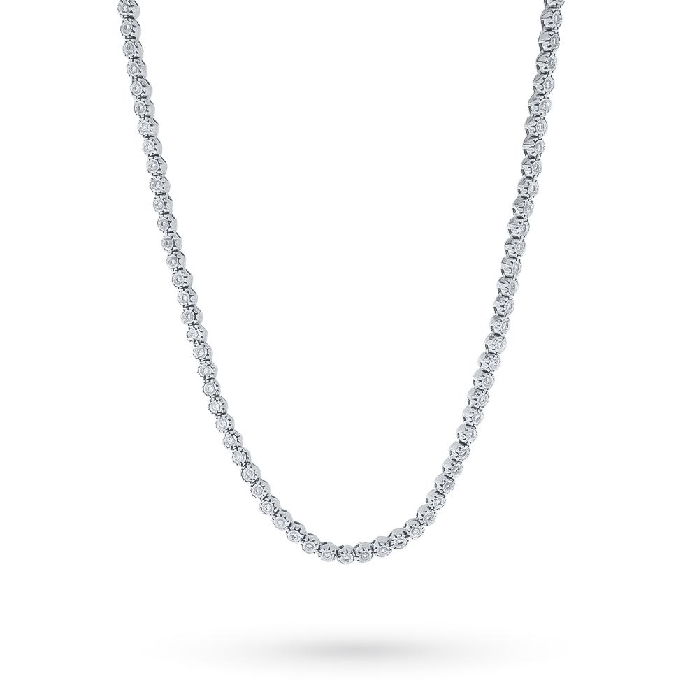 Diamond tennis necklace 1,50ct 18kt white gold - CICALA