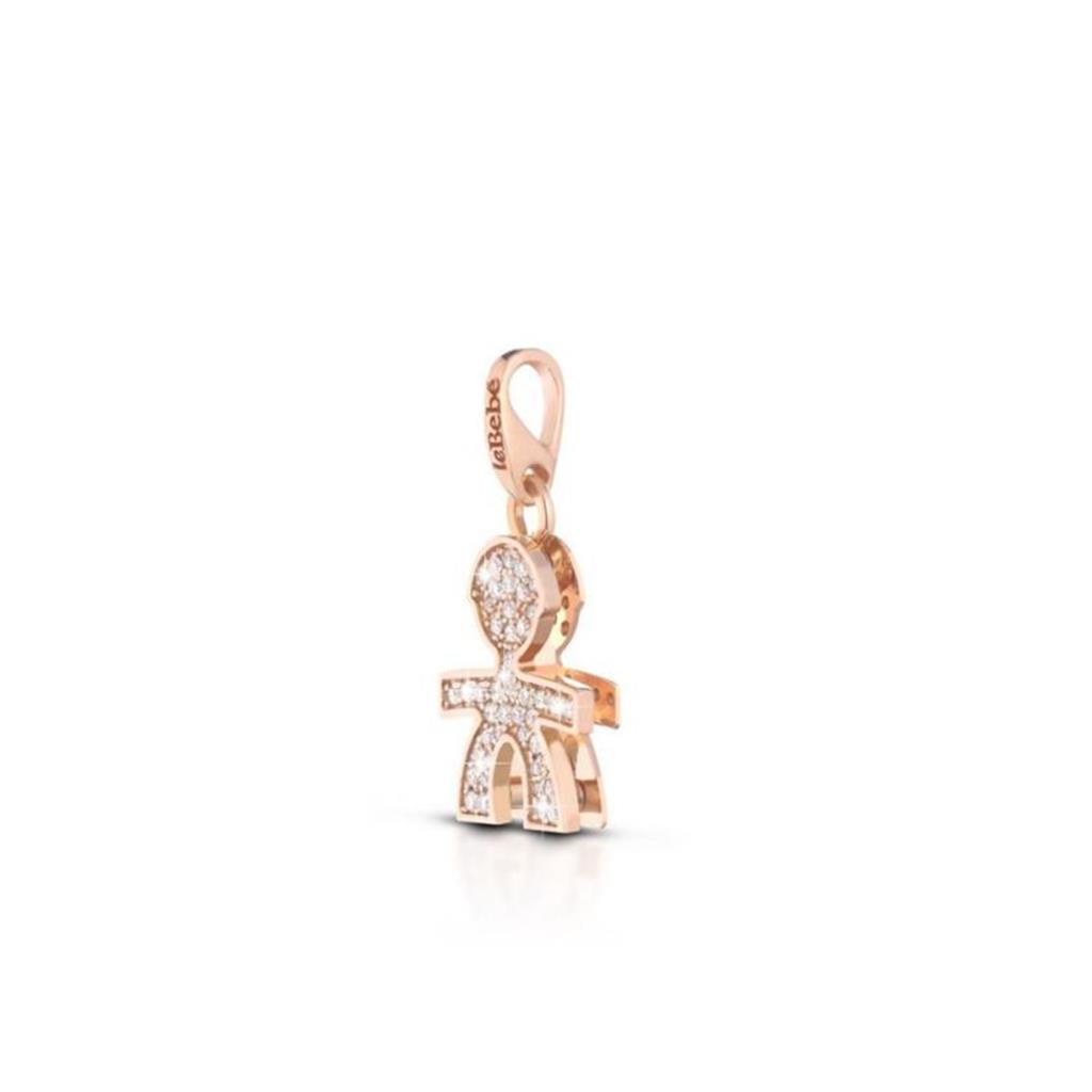  leBebe necklace LBB451 child shape pink gold diamonds ct 0,22 - LE BEBE