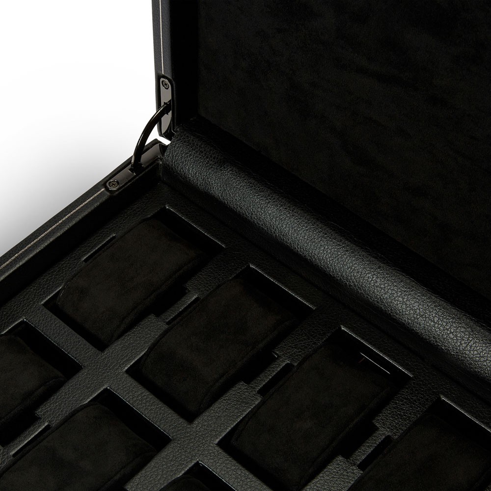  Scatola porta orologi da 10 pezzi con cassetto - Nero - WOLF