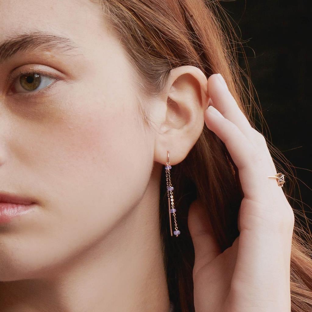 Orecchino ad ago oro 18kt tanzaniti Maman et Sophie ORPTATA - MAMAN ET SOPHIE