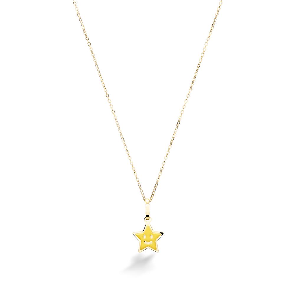  leBebe necklace PMG028 Primegioie Fortuna yellow gold star - LE BEBE
