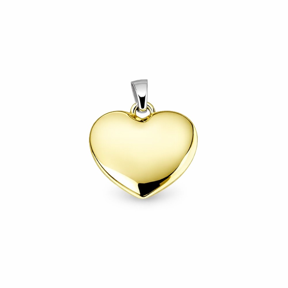 Ciondolo cuore in oro giallo e bianco 18kt