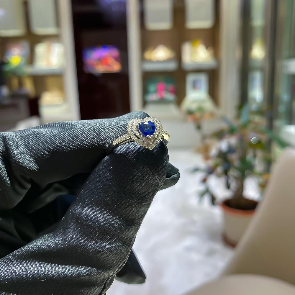  Anello zaffiro cuore 0,59ct doppio contorno diamanti 0,24ct Mirco Visconti - MIRCO VISCONTI